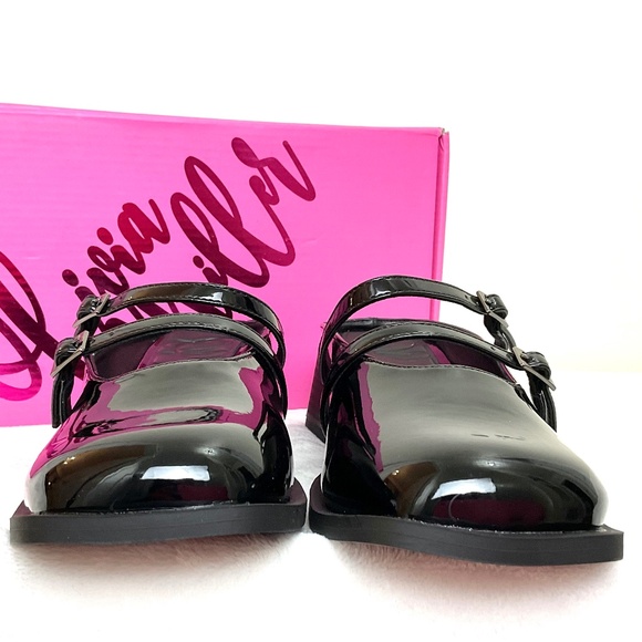 OLIVIA MILLER AQUARIUS BLACK LOW HEEL SQUARE TOE MARY JANE SLIP ON SZ 11 - Picture 8 of 12